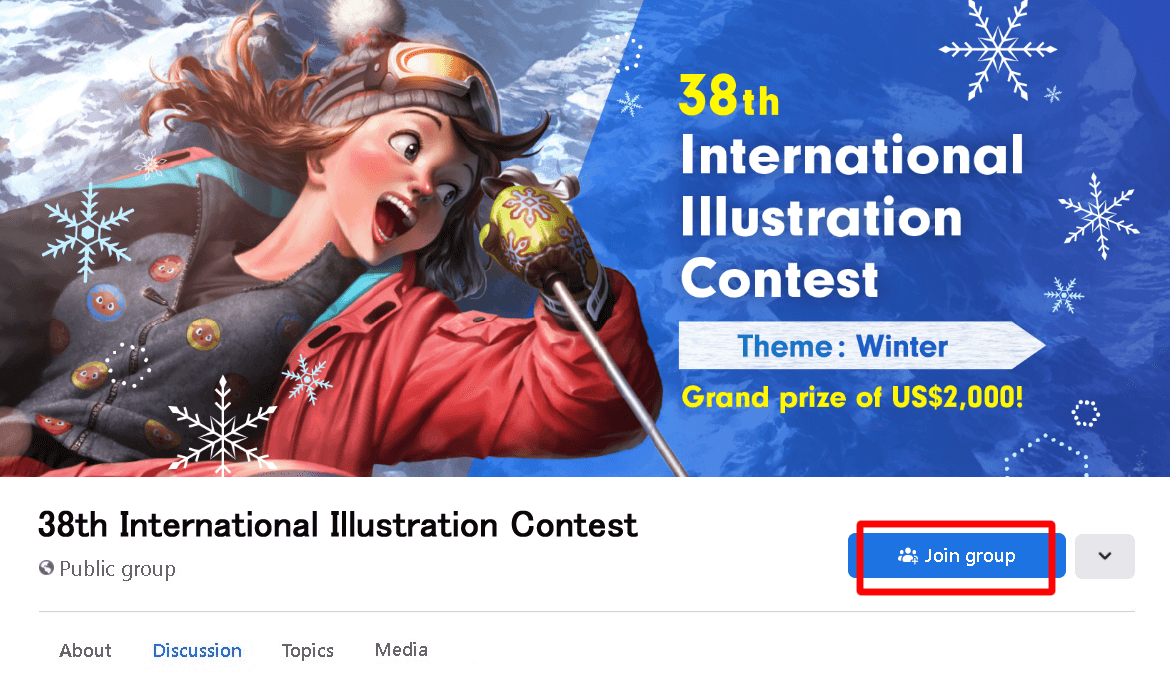Example of Facebook entry