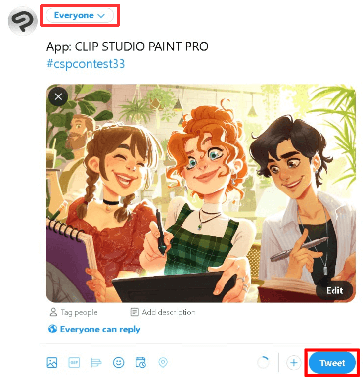 Example of Twitter entry